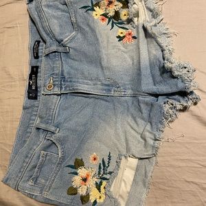 Embroidered Jean Shorts